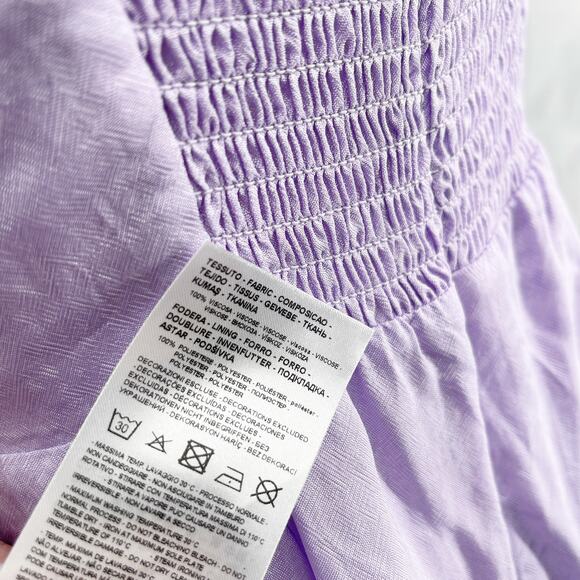 Armani Exchange Flared dress with satin jacquard bows Violet Sky Size 4 A|X - Picture 12 of 12